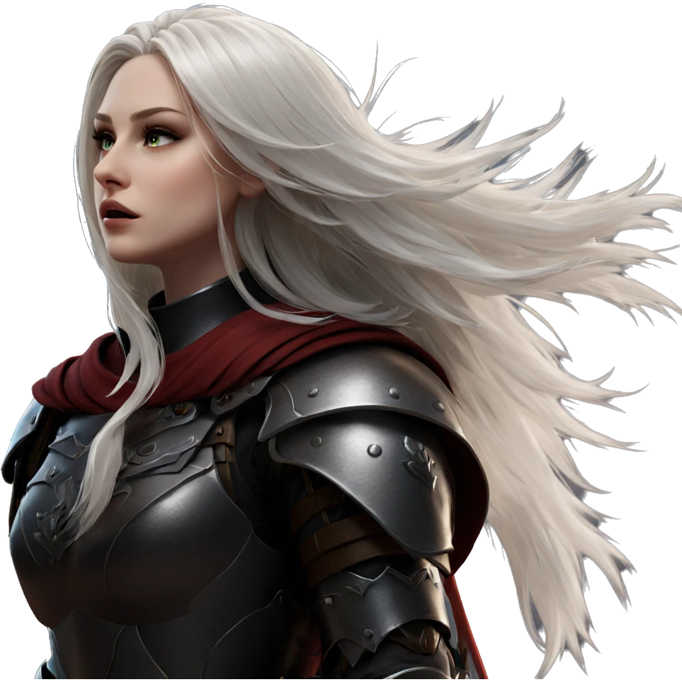 white-haired girl in armor emoji