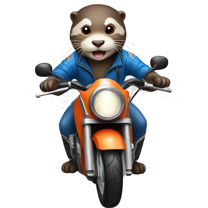 Otter who rides a Sport motorcycle emoji