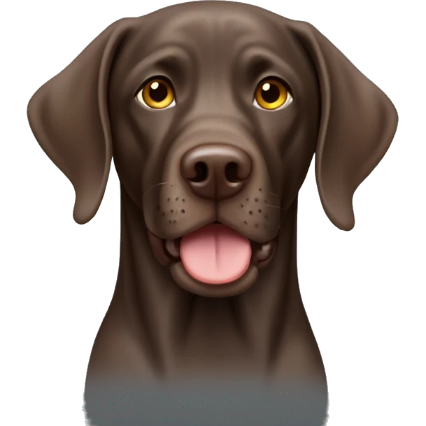 Brown German short haired pointer  with ticking emoji