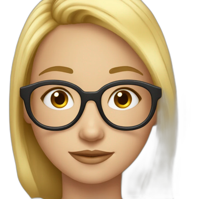 Une fille de 13 ans blonde avec des lunettes rondes joli emoji