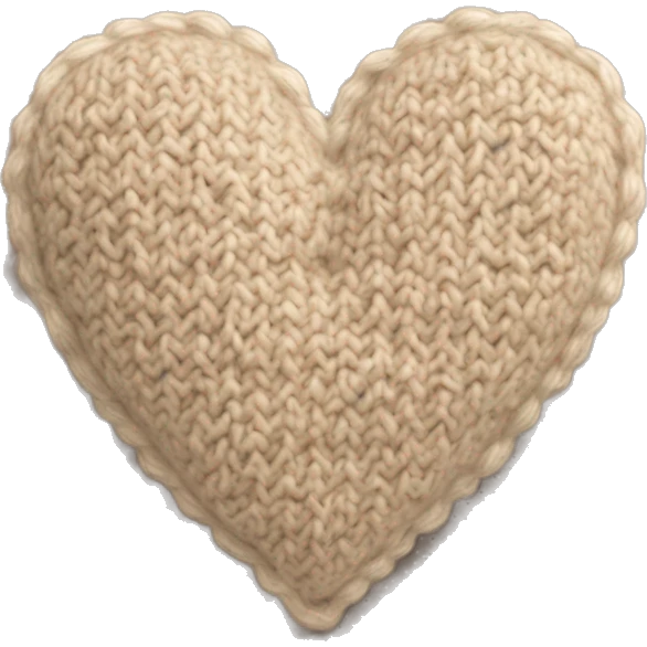 A beige knitted heart emoji