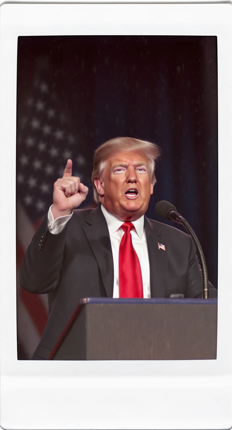 Donald Trump speaking at a rally emoji