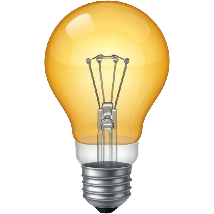 Lightbulb – Clear bulb glowing warmly emoji