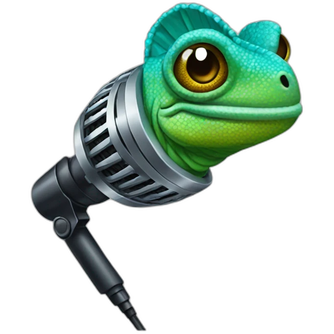 microphone chameleon emoji