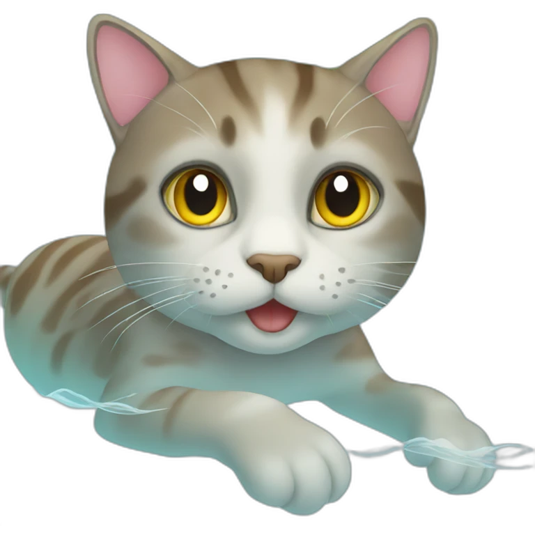 Cat swimming emoji