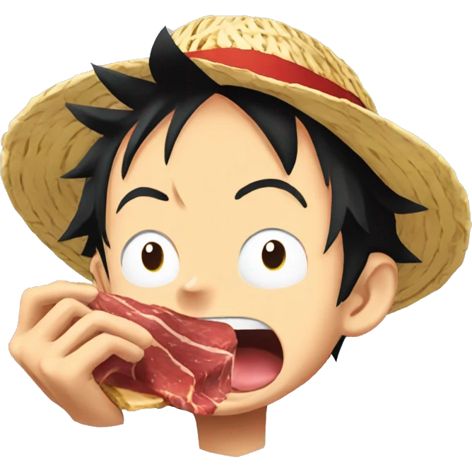 Monkey d luffy eating meat  emoji