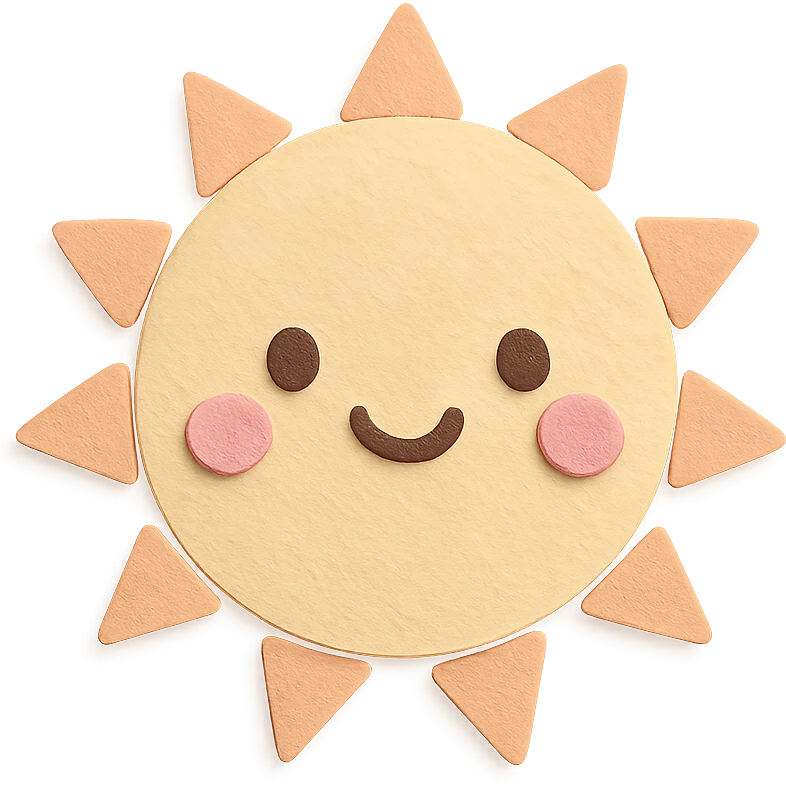 soft pastel kawaii sun weather icon emoji