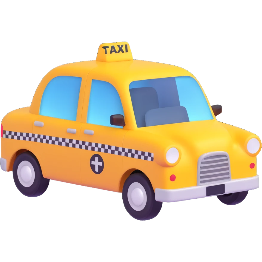taxi in 3D cartoon style emoji