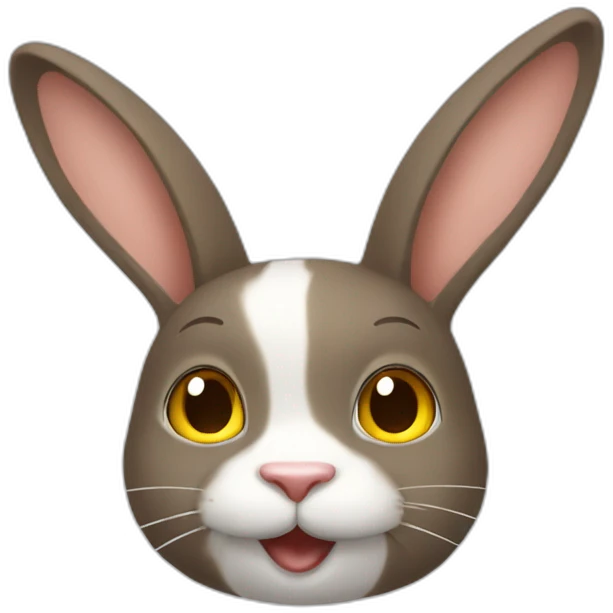 Chat sur un lapin emoji
