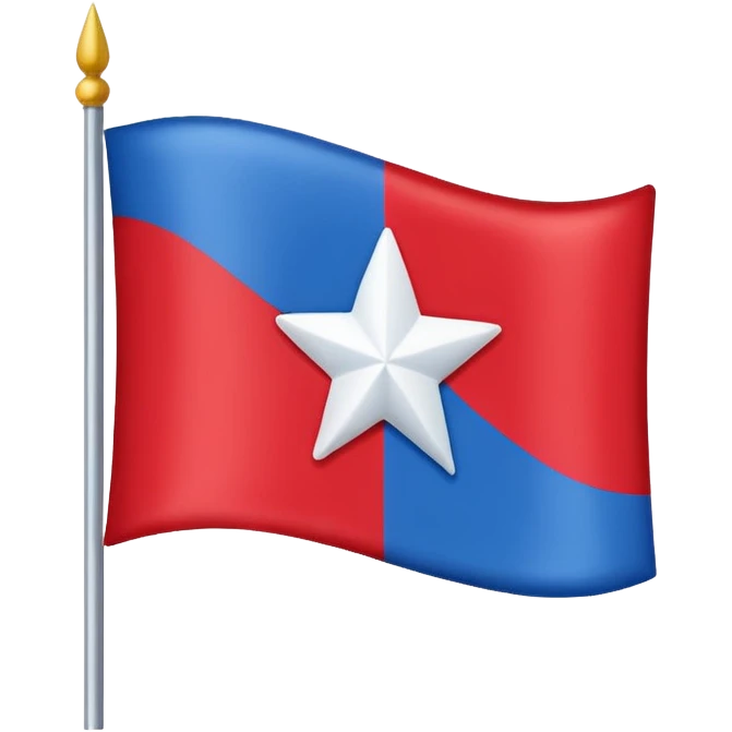 Make an emoji of a flag that is red blue red it’s a star in the middle emoji