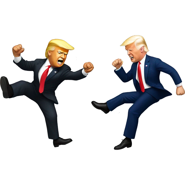 Trump and Biden high kicking emoji