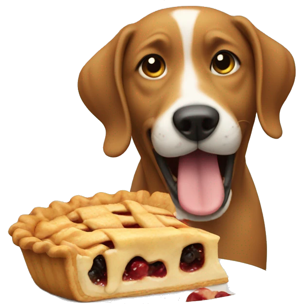 Dog eating pie emoji