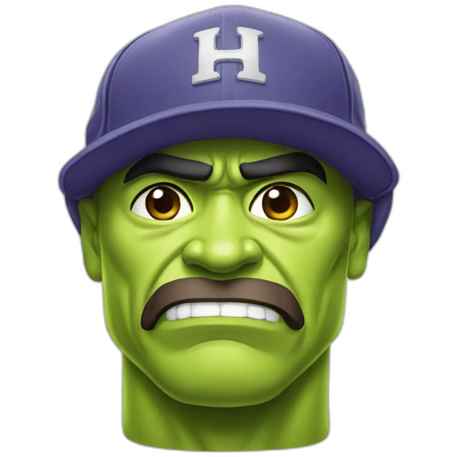 hulk hogan with a baseball cap emoji