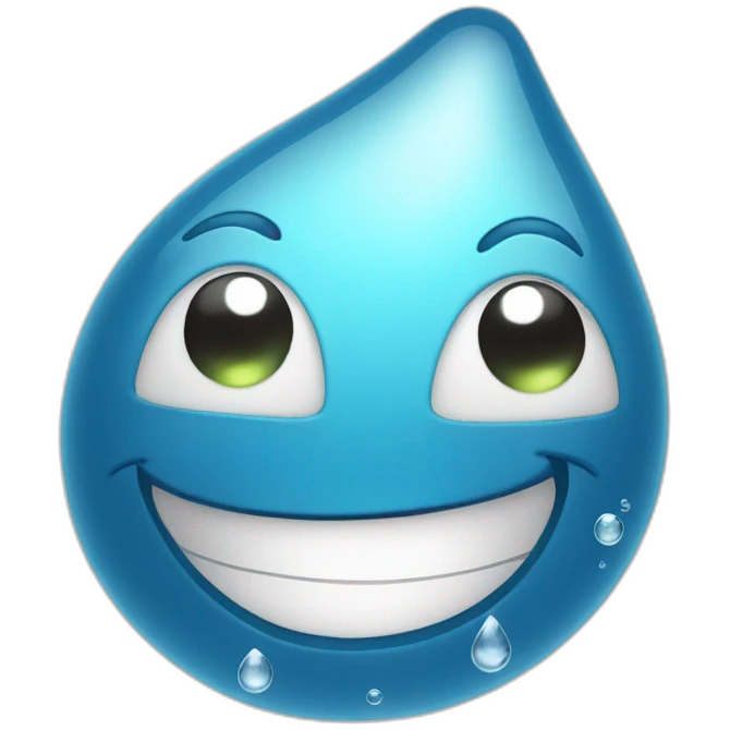 happy water drop emoji