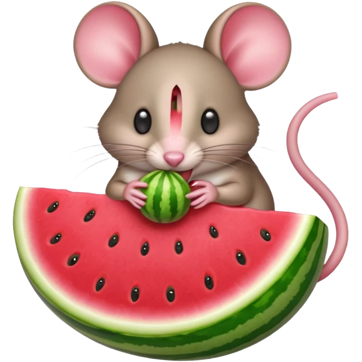 mouse eating watermelon emoji