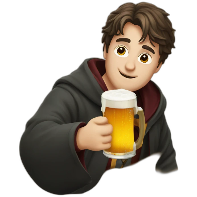 Harry Potter drinking beer emoji