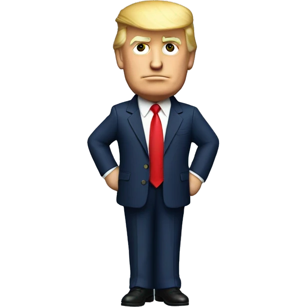 Donald Trump with navy suit and red tie  emoji