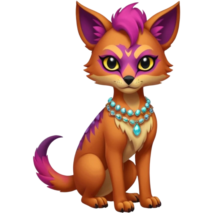 Multicolored gloomy dark edgy spooky hot warm badass realistic floral exotic Falvie-Fionbri-animal, full body, wearing jewelries emoji