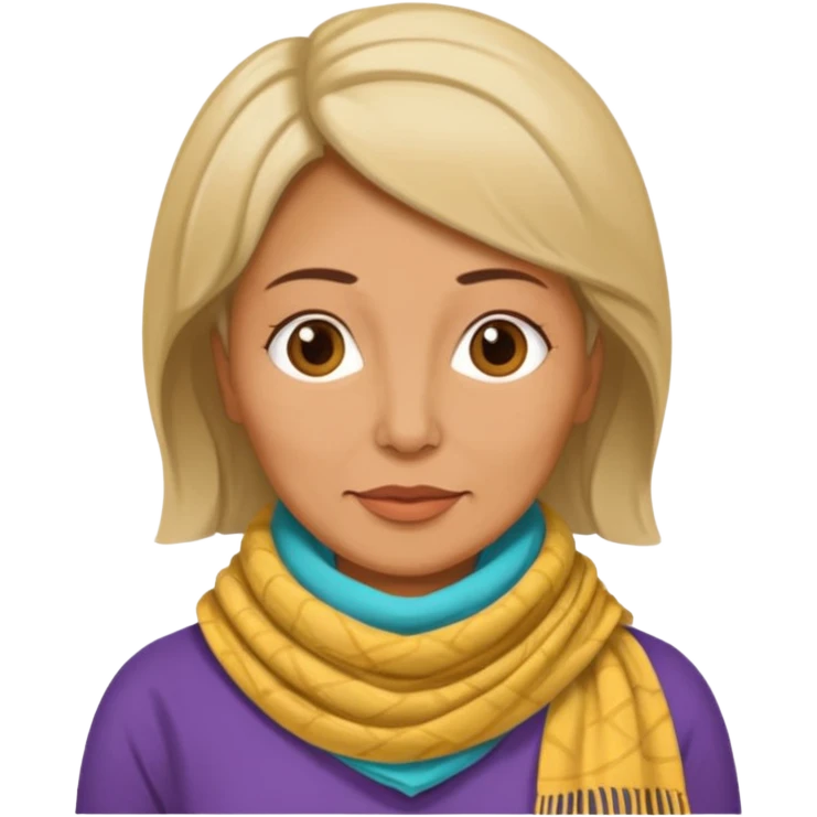 a woman, middle age, waring a tracheao stoma emoji