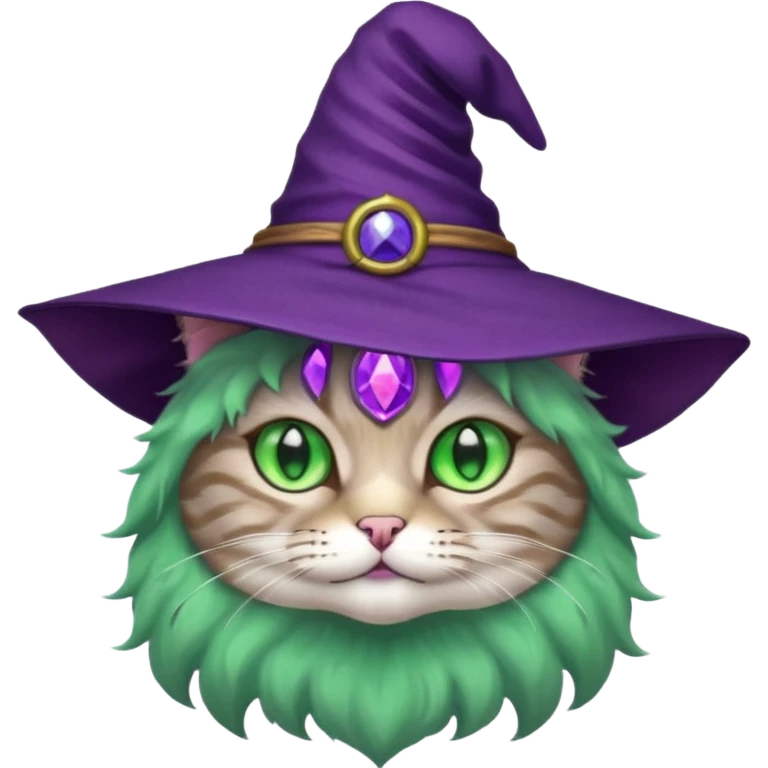cat wear purple wicth hat emoji