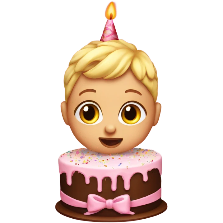 Baby popping out of a cake emoji