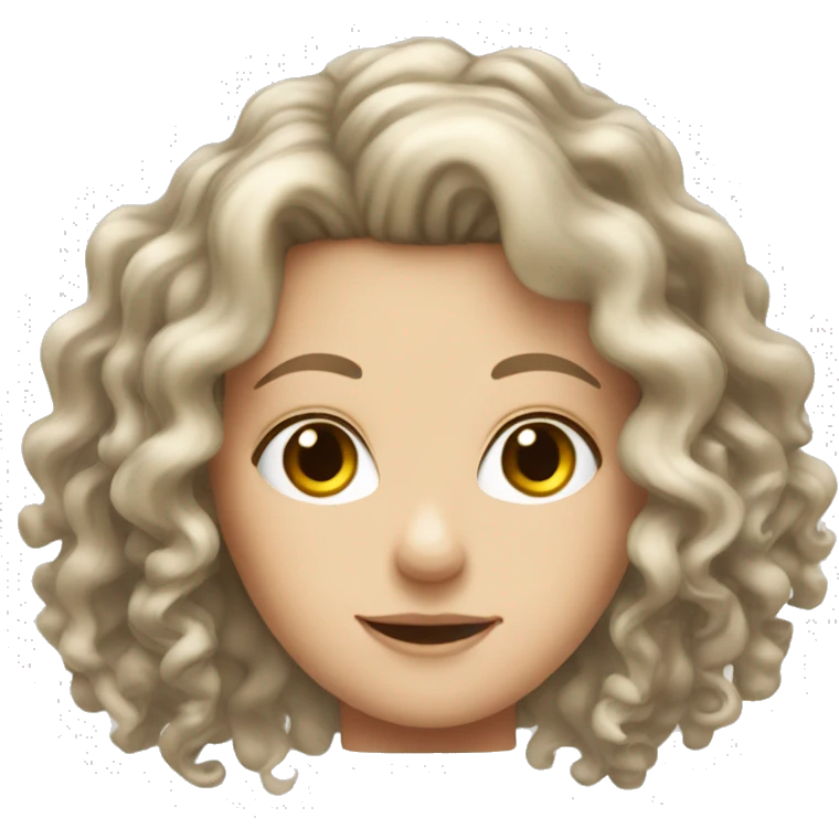 White girl having curly haie emoji
