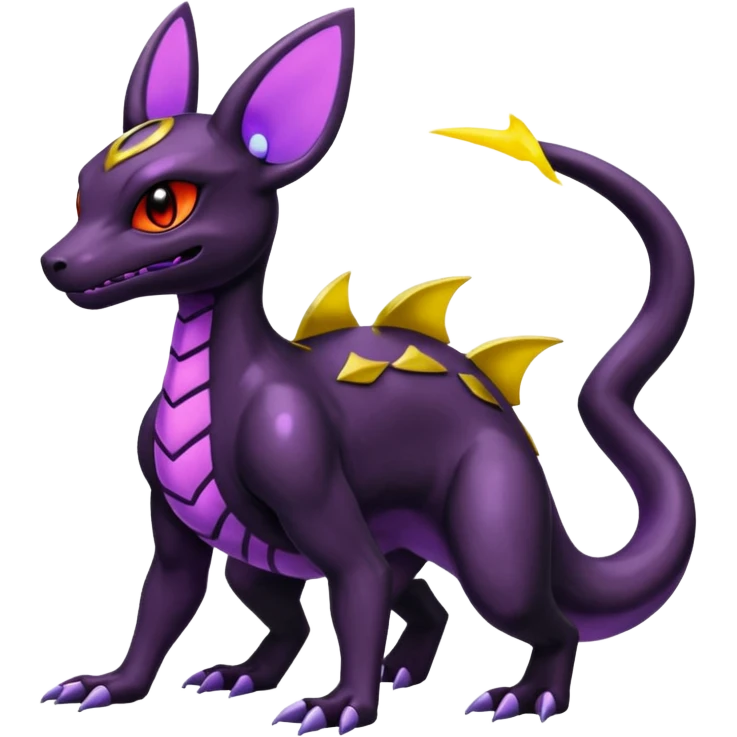 Shiny Dusknoir-Salandit-Umbreon-Fakémon-hybrid-creature (full body)  emoji