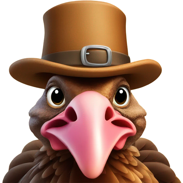 Turkey with hat emoji