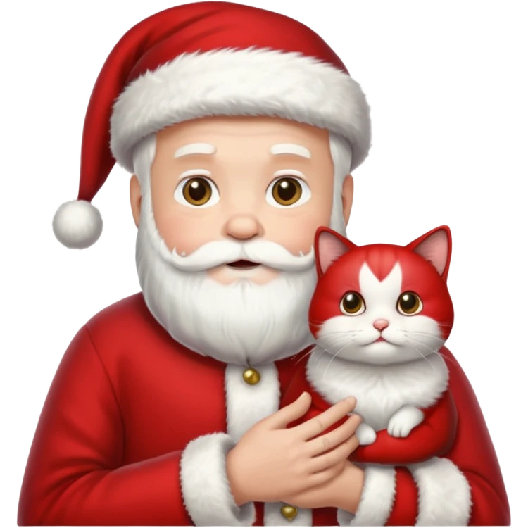 papanoel con gato blanco emoji