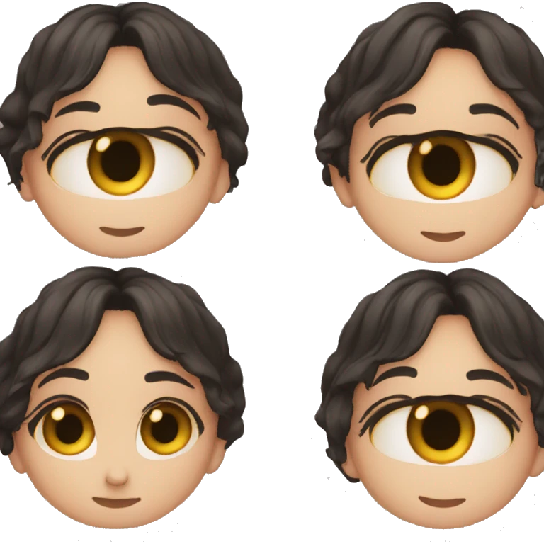 eyes like hearts, the girl is young, with dark hair emoji