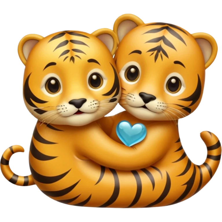 tiger and little sea lion in love emoji
