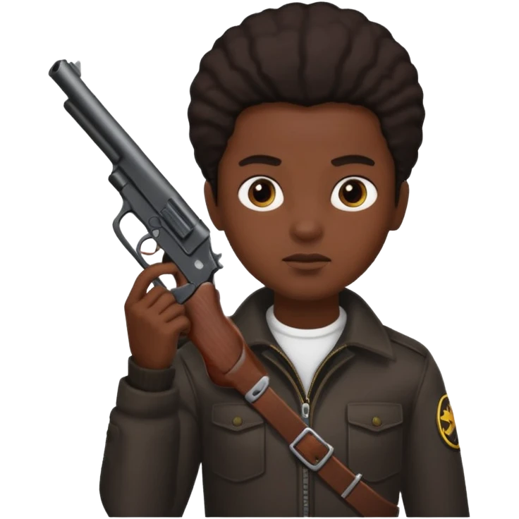 Black person with a gun emoji