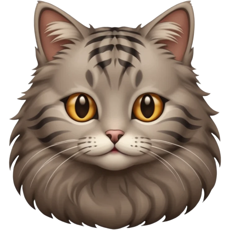 fluffy striped gray-brown cat emoji