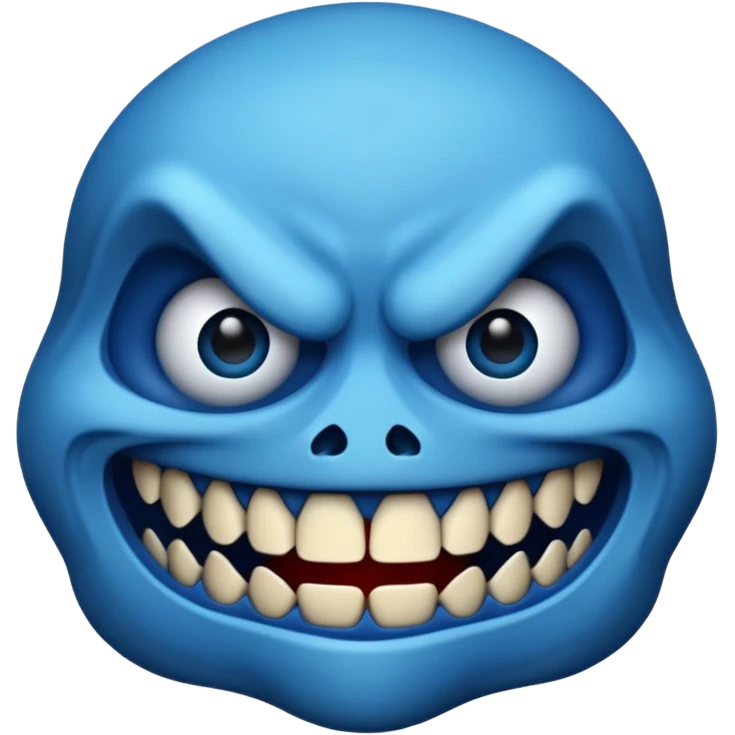 blue scary face thing emoji