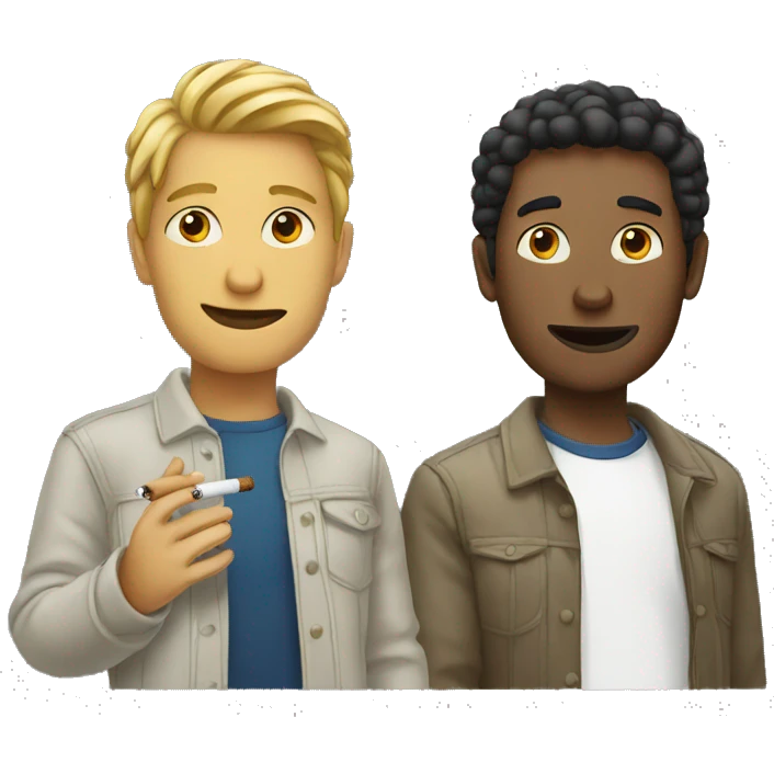 two friends smoking emoji