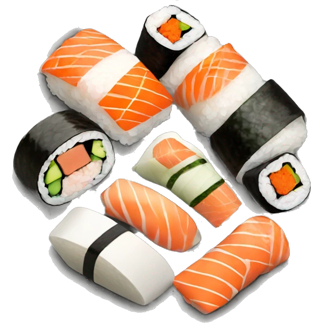 plate with sushi rolls  emoji