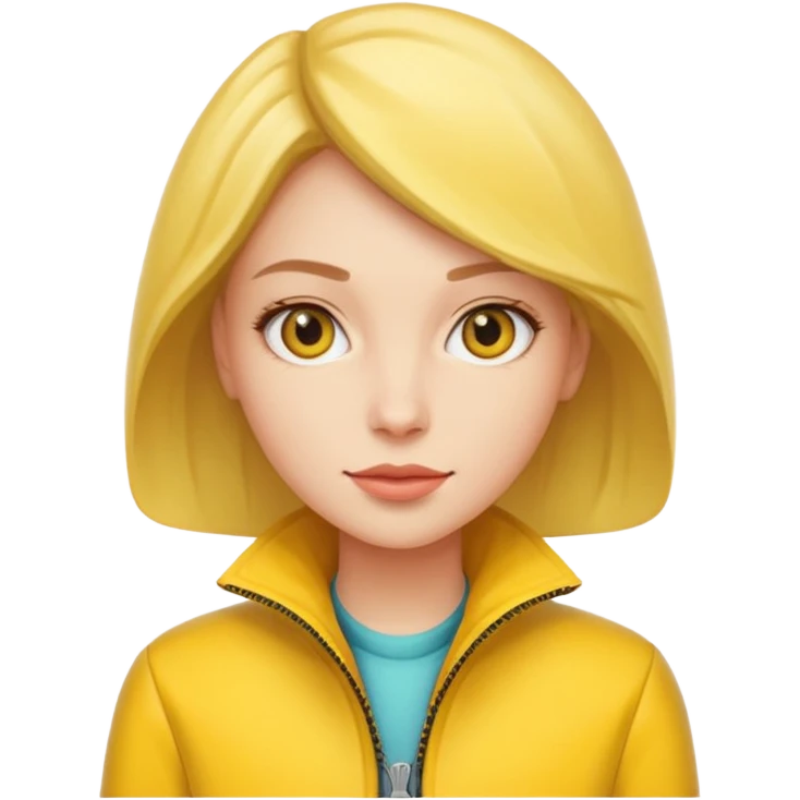 women with yellow jacket. emoji