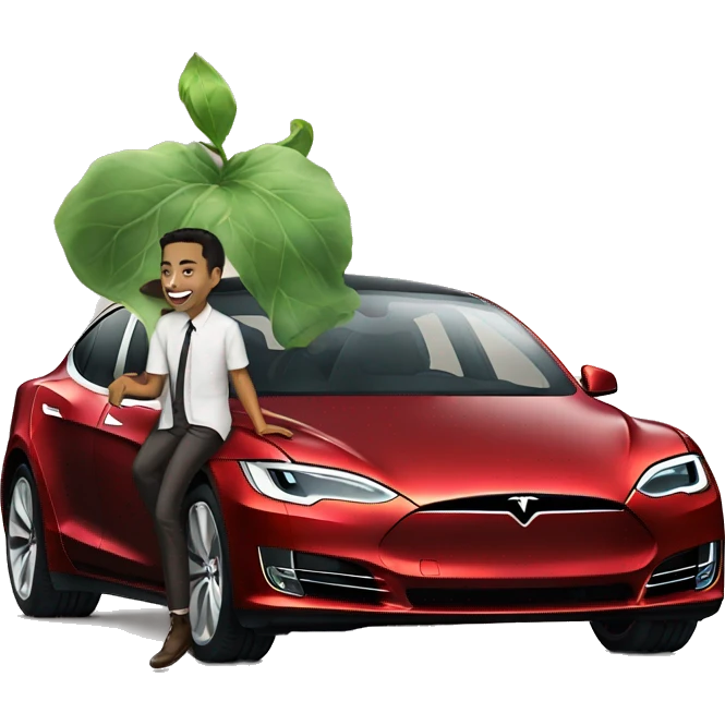 Elon mush with tesla car emoji