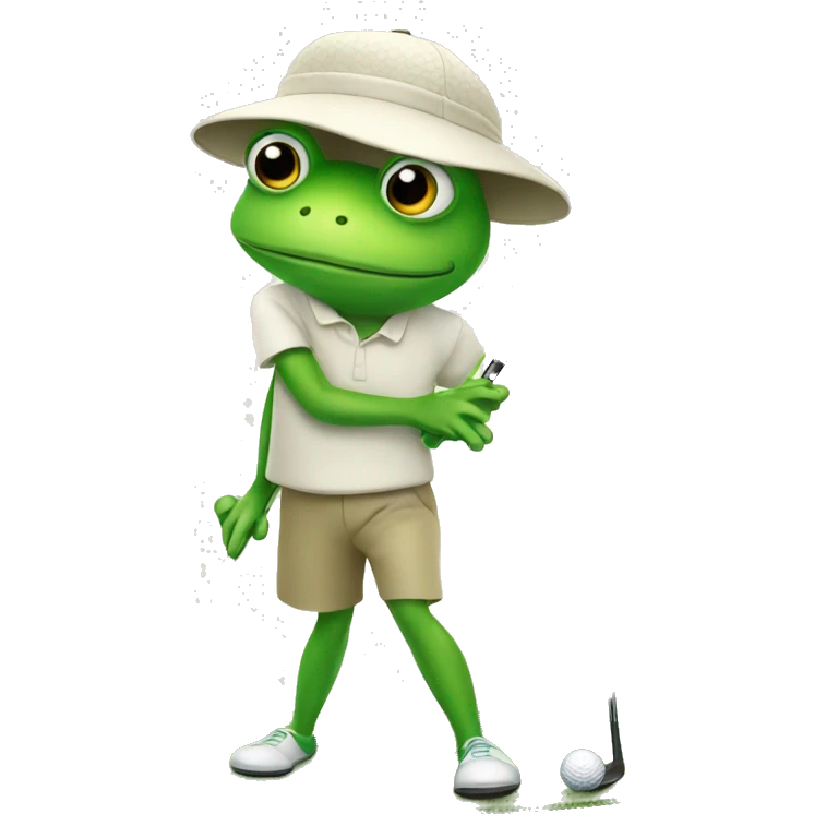 frog playing golf emoji