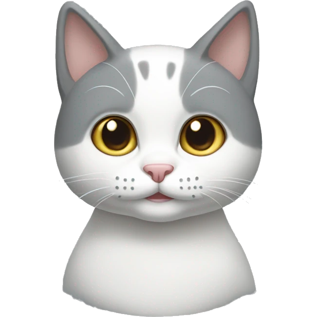 Grey and white cat emoji