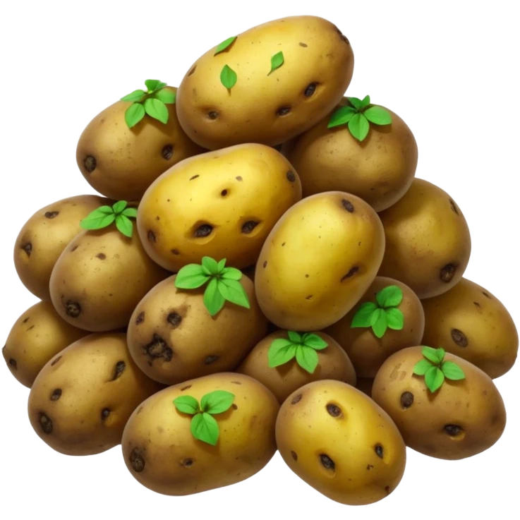 Normal sized emoji of rotting potatoes with mold based on these: 🍠🥔 please make realistix emoji