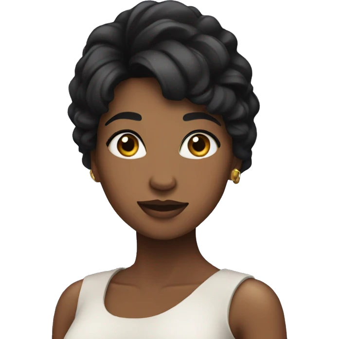 Black haired woman cute emoji