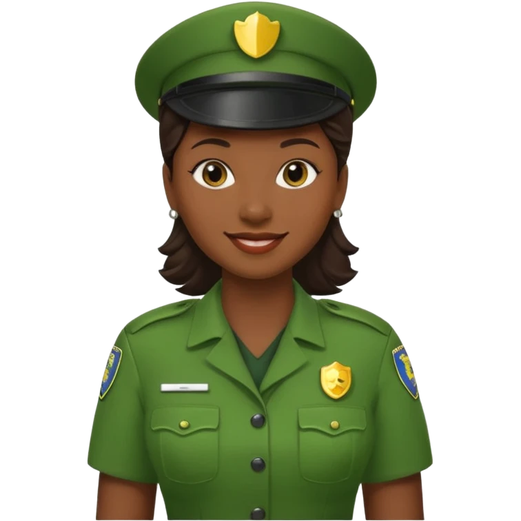 woman Security guard green dress emoji