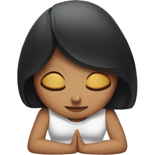 Black hair Mexican girl meditating  emoji