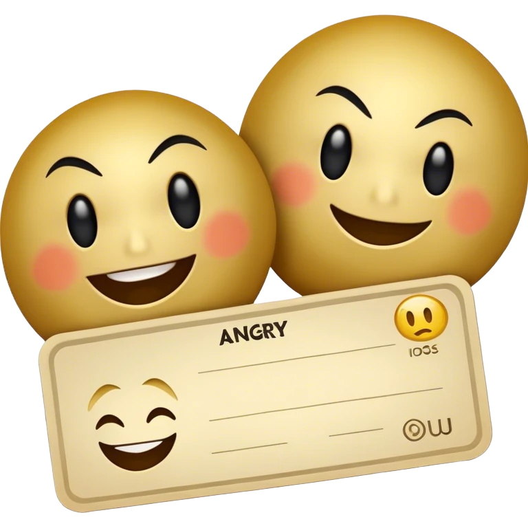 feedback/voucher like a note make it black and gold 3 smiles, angry,happy,okei, another one emoji