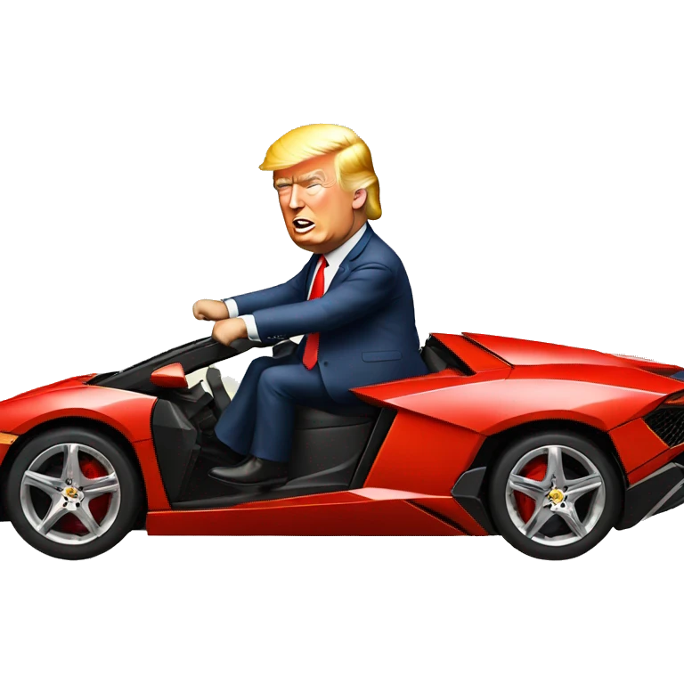 Donald Trump riding a Lamborghini  emoji
