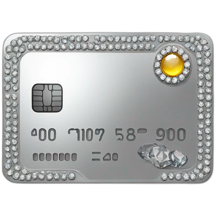 Silver credit card with gems emoji