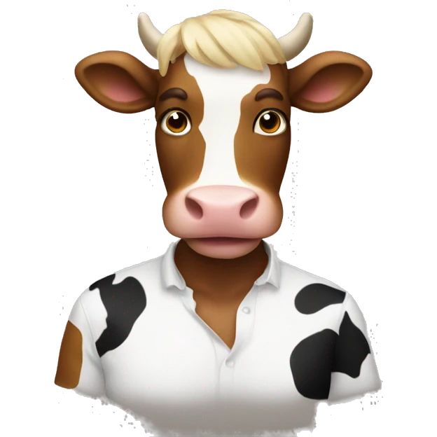 a person that looks like a gay cow emoji