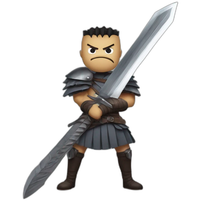 angry berserk guts carrying huge sword without guard emoji