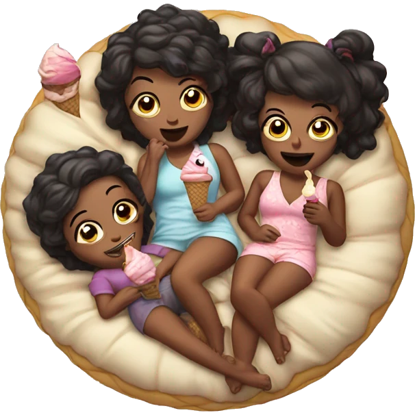 Slumber party with ice cream emoji